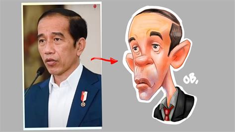 CARA MEMBUAT KARIKATUR PAK JOKOWI PALING MANTAB YouTube