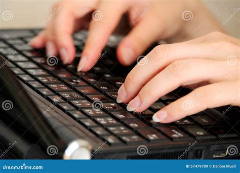 Woman Is Writing On Her Black Notebook Stock Image Image Of Display