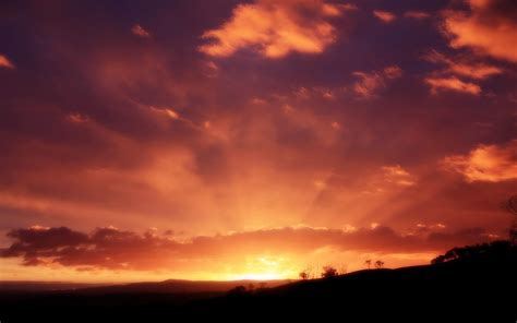 Papel de parede luz solar panorama Pôr do sol céu nascer do sol