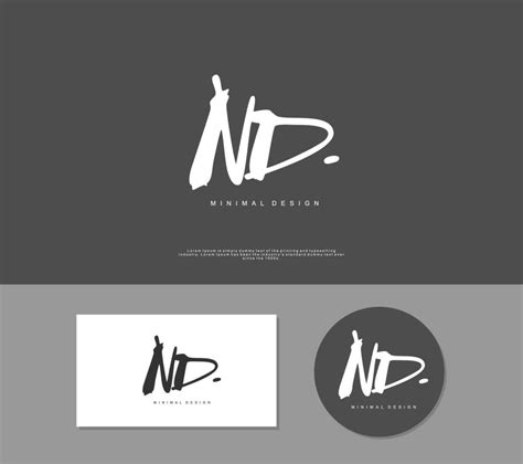 ND Initial handwriting or handwritten logo for identity. Logo with ...