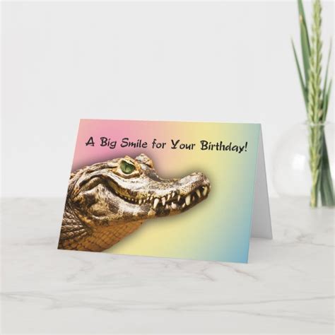 Happy Birthday smiling alligator card | Zazzle.com