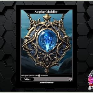 sapphire medallion full art custom card etsy