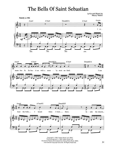 The Bells Of Saint Sebastian From Nine By Maury Yeston Sheet Music For Piano Vocal And Guitar