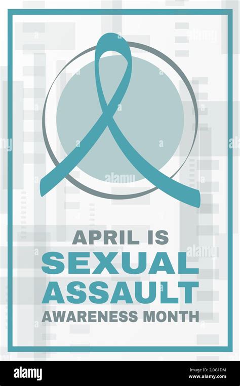 Sexual Assault Awareness Month Concept Banner Template With Teal Ribbon Vector Illustration