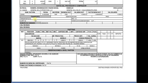 Ejemplo De Pedimento De Exportacion