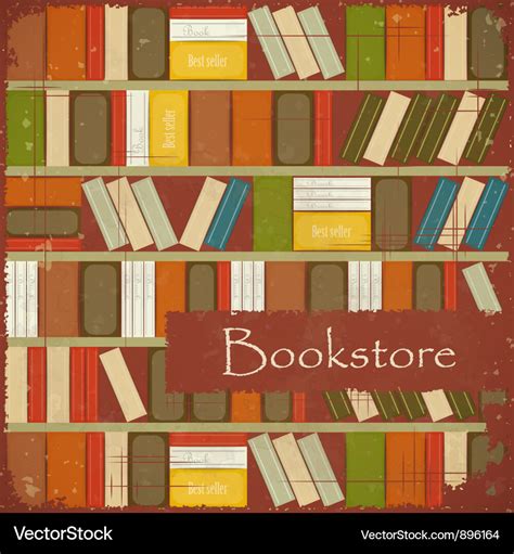 Vintage bookstore background Royalty Free Vector Image