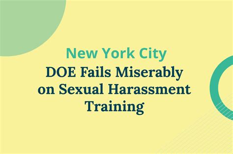 New York City Department Of Education Fails Miserably On Sexual