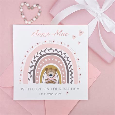 Personalised Handmade Christening Card Handmade Baptism Cardspink And Posh