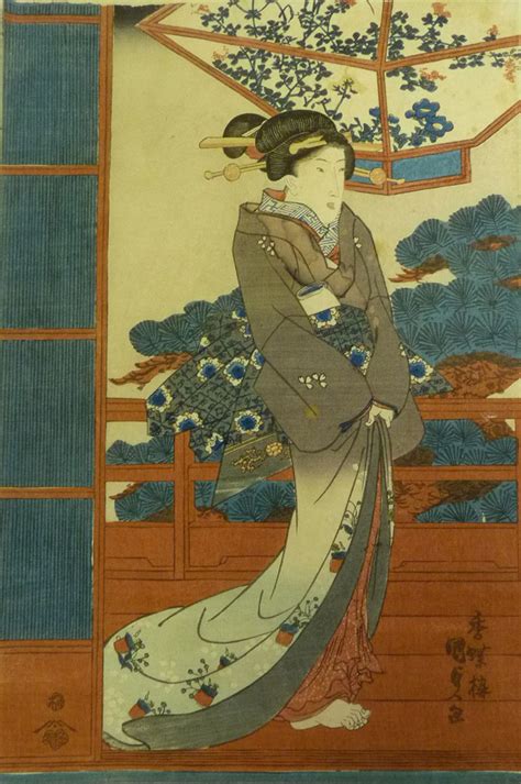 Beautiful Woman Woodblock Print By Utagawa Kunisada Toyokuni Iii