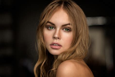 Wallpaper Women Anastasia Scheglova Depth Of Field Green Eyes