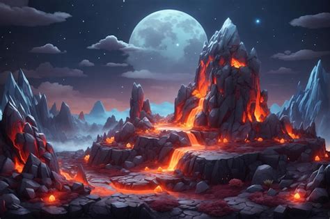 Lava Landscape Background Lava Flow Wallpaper Volcano Background Lava ...