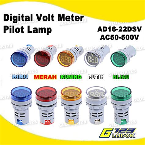 Jual Pilot Lamp Led Dengan Indikator Volt Ac V Ad Dsv Shopee