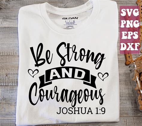 Be Strong And Courageous Svg Christian Svg Bible Quote Svg Scripture