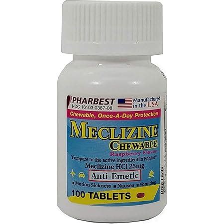 Amazon Meclizine Mg Gen Rico Para Bonine Comprimidos