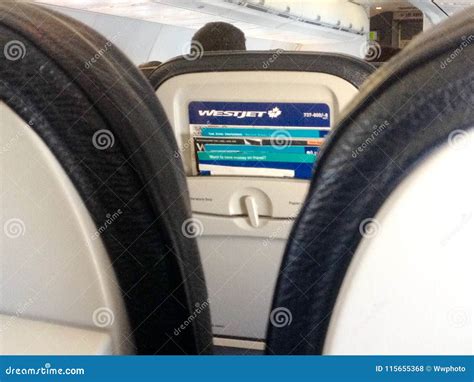 Westjet Plane Inside Interior Editorial Stock Photo - Image of west ...