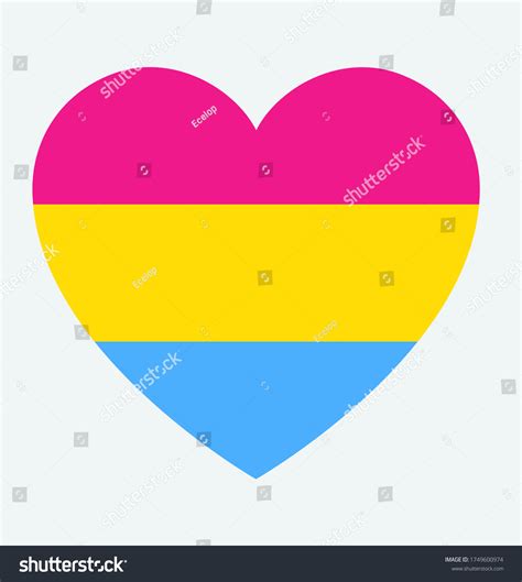 Pansexuality Pride Flag Heart Shape Icon Stock Vector Royalty Free