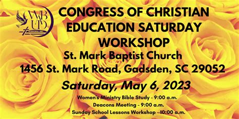 Congress Of Christian Education Saturday Workshop May 2023 Wateree Baptist Association Upper