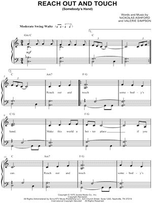 Reach Out And Touch Somebody S Hand Sheet Music Arrangements