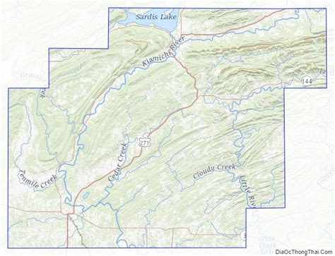 Map of Pushmataha County, Oklahoma - Thong Thai Real