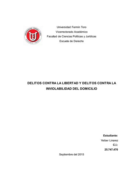 Delitos Contra La Libertad Y Delitos Contra La Inviolabilidad Del Domicilio Pdf