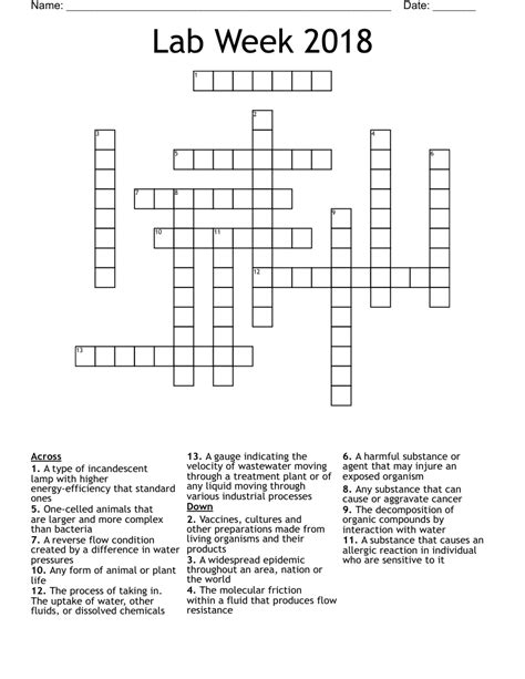 Lab Week Crossword Puzzle