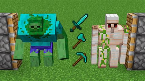 X100 Mutant Zombie X999 Diamond Items X100 Iron Golem Combined In