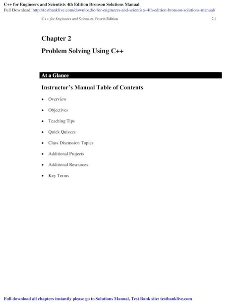 Pdf Chapter Problem Solving Using C Testbanklive C For