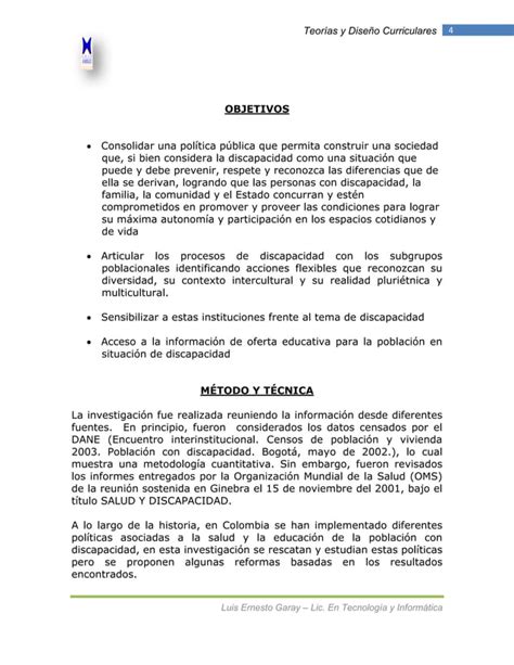 Teorias Y Diseño Curricular Pdf