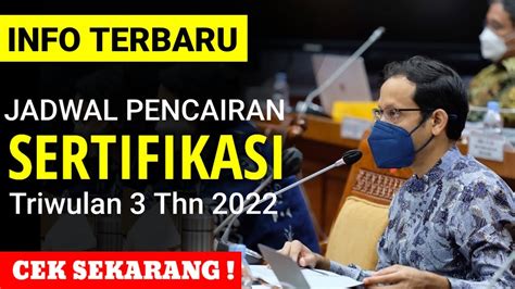 TERBARU JADWAL PENCAIRAN SERTIFIKASI TRIWULAN 3 THN 2022 YouTube