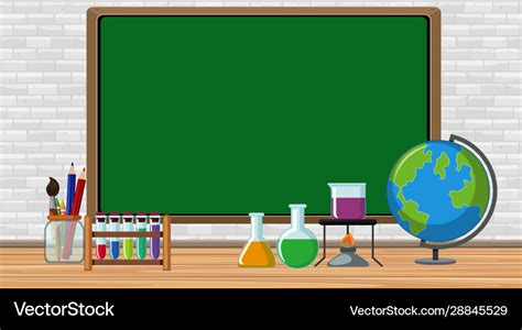 Border Template With Science Equipments Royalty Free Vector