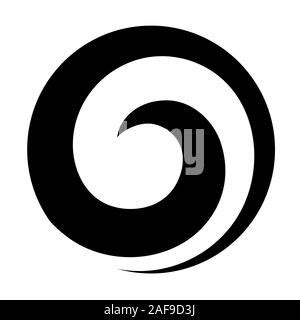 Icono Espiral Koru En Negro Estilizado Logotipo O Tatuaje Maor De