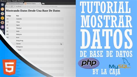 Tutorial Mostrar Datos De Una Base De Datos Mysql Con Php Youtube