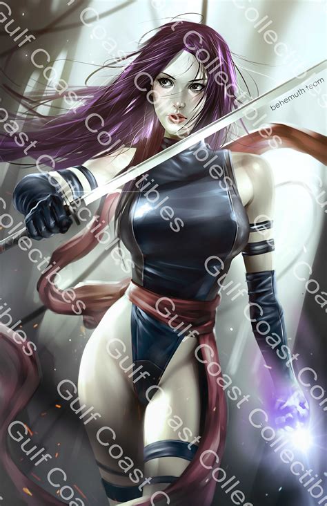 Marvel Psylocke Commissioned Art X Print In Psylocke