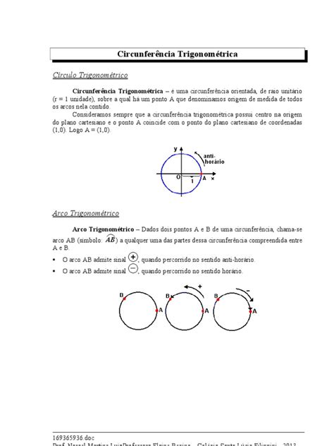 Pdf Aula Circunfer Ncia Trigonom Trica Dokumen Tips