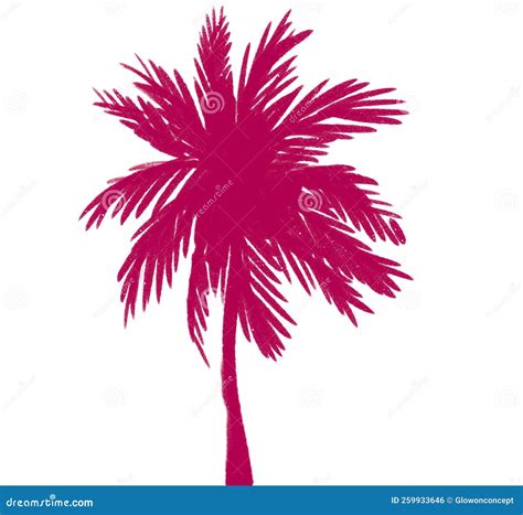 Coconut Palm Tree Silhouette Tropical Sunset Paradise Doodle