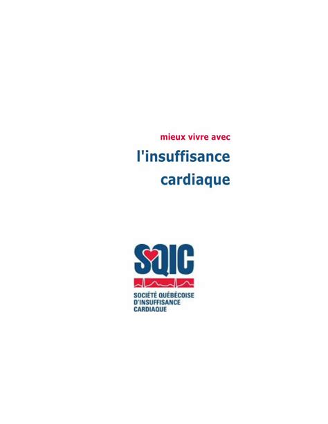 Pdf Mieux Vivre Avec L Insuffisance Cardiaque Sqic Quest Ce Que