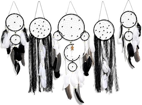 Amazon FeelfunFeather 5 Pack Dream Catchers Sun Moon Design Large