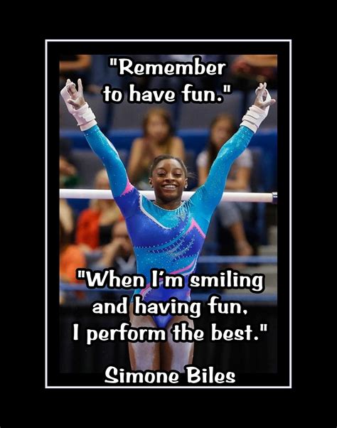 Simone Biles Inspirational Gymnastics Quote Poster Champion Gymnast