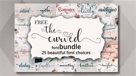 The Curved Font Bundle Canvas Svg Instant Digital Download Procreate