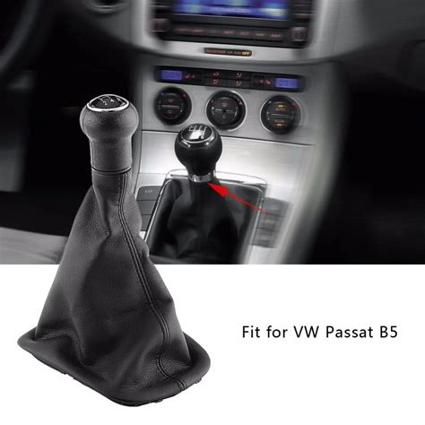 5 Speed Synthetic Leather Car Gear Shift Knob Gearstick Gaiter Boot Kit