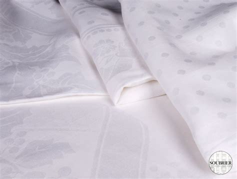 Grande Nappe En Damas Blanc Soubrier Louer Tissus Nappe Xixe