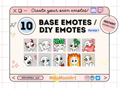 10x Emote Bases Diy Version 1 Emote Base Pack Custom Chibi Etsy Portugal