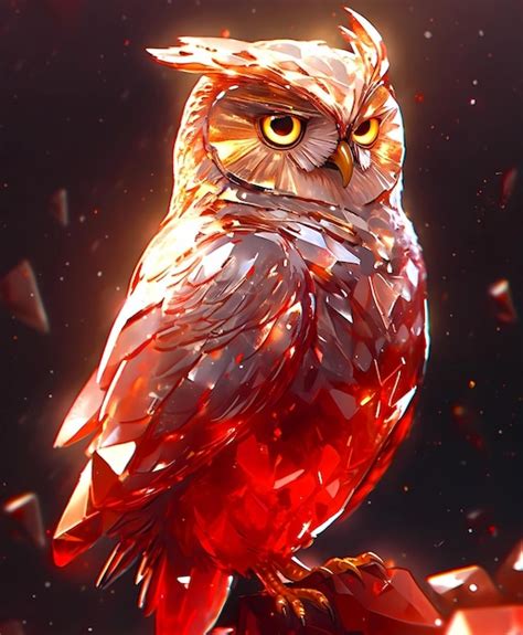 Premium Ai Image Fire Owl