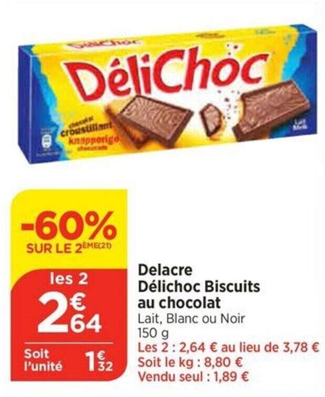 Promo Delacre Délichoc Biscuits au chocolat chez Bi1