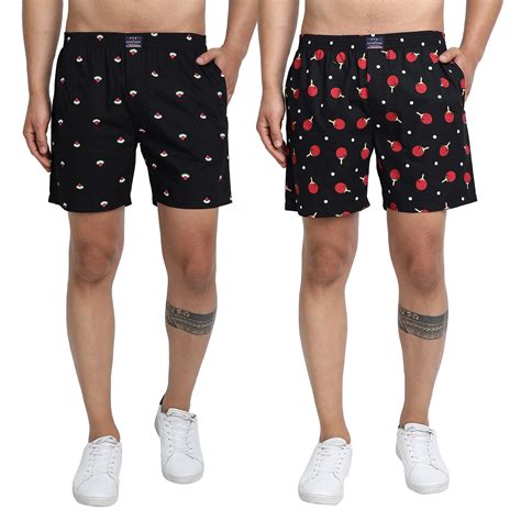 Ftx Mens Printed Regular Fit Cotton Shorts Combo Pack Of 2 Clothing And Accessories