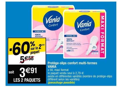 Promo Prot Ge Slips Confort Multi Formes Vania Chez Cora