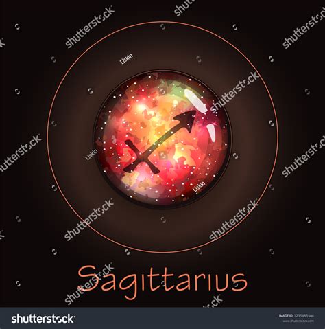 Round Volumetric Sagittarius Archer Sign Zodiac Stock Vector Royalty Free 1235483566