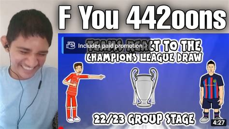 Indian Reacting To 442oons Teams React To The Ucl Group Stage Draw 22