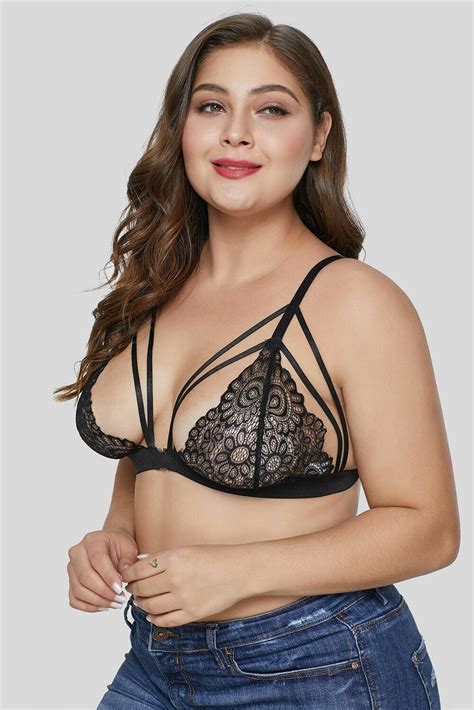 Plus Size Strappy Lace Bralette Buy Online India On Sale