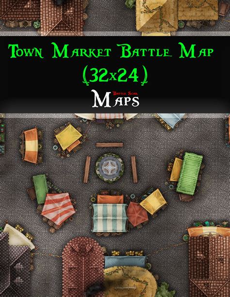 Town Market Battle Map X Battle Scar Maps Dungeon Masters Guild